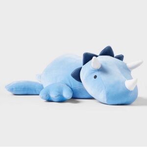 New! Blue Dinosaur Weighted Plush Throw Pillow - Pillowfort